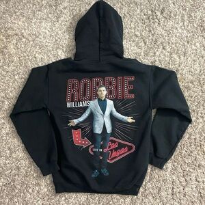 Black Hoodie with Robbie Williams Graphic